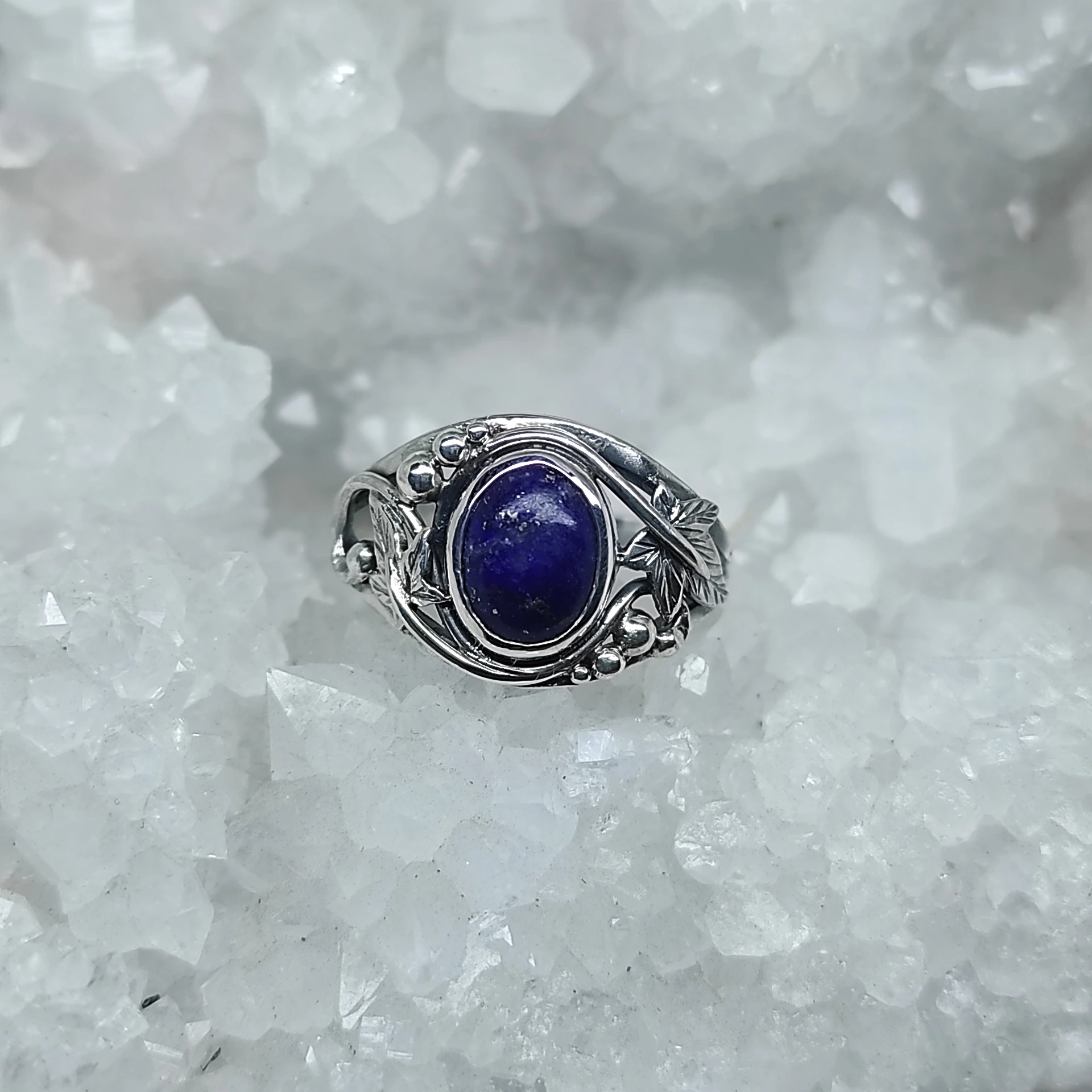 Bague lapis lazuli et lierre