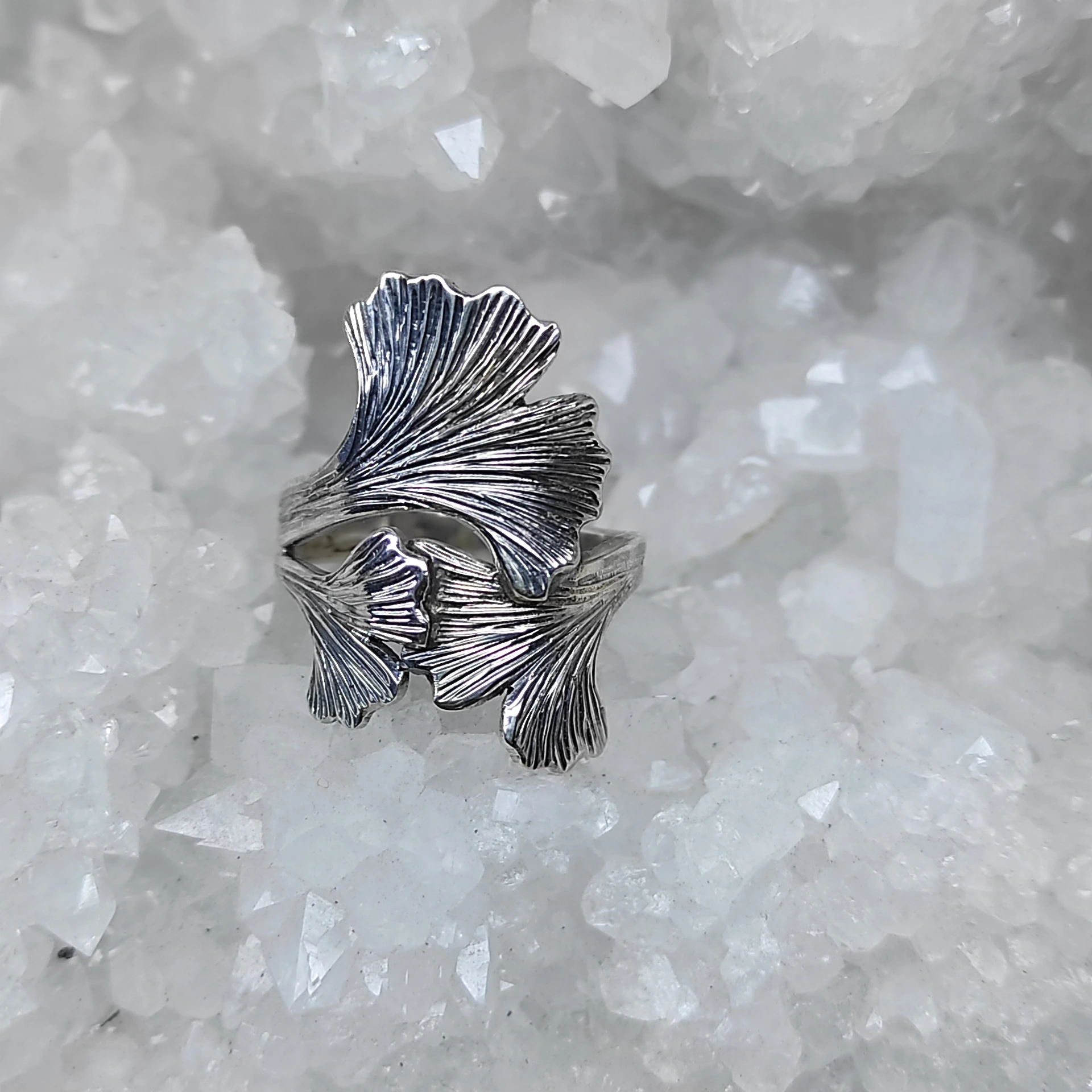 Bague trois feuilles de gingko