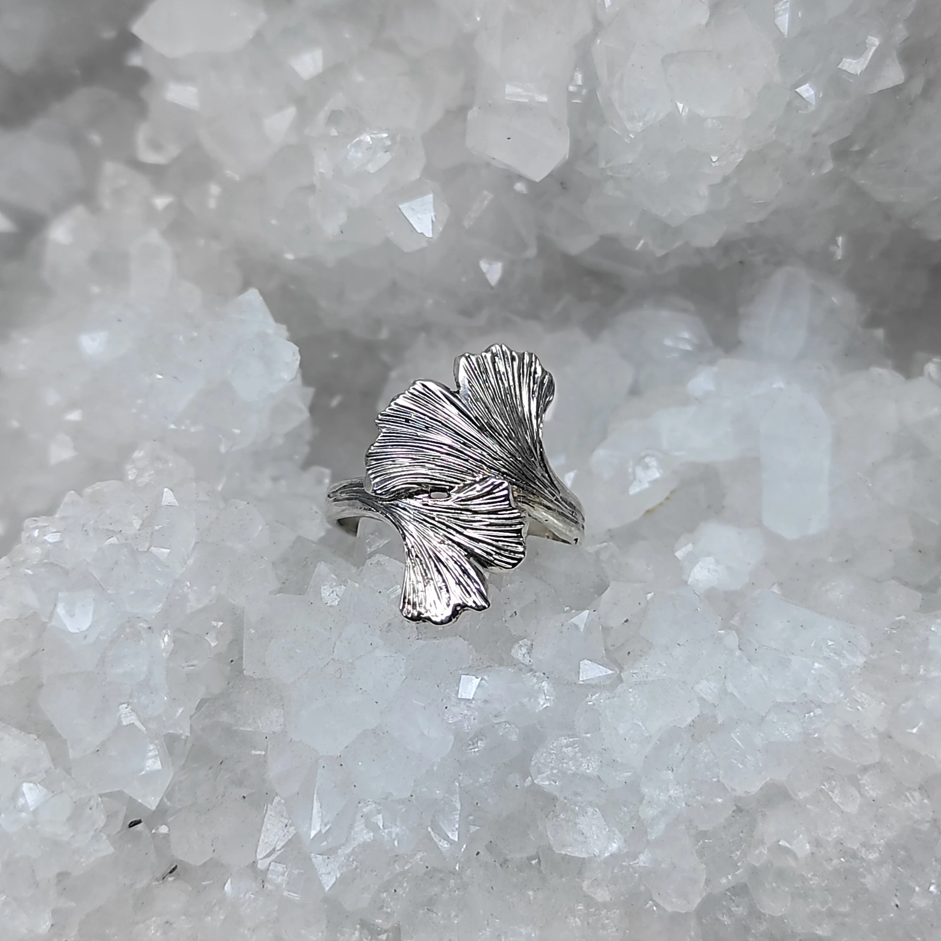 Bague deux feuilles de gingko