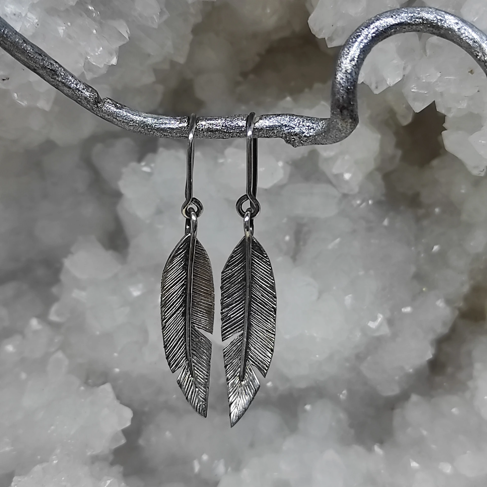 Boucle d' oreilles grande plume